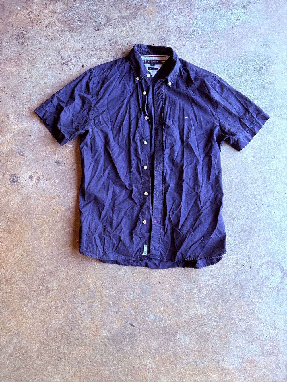 Tommy Hilfiger Navy Short-Sleeve Button-Down Shirt